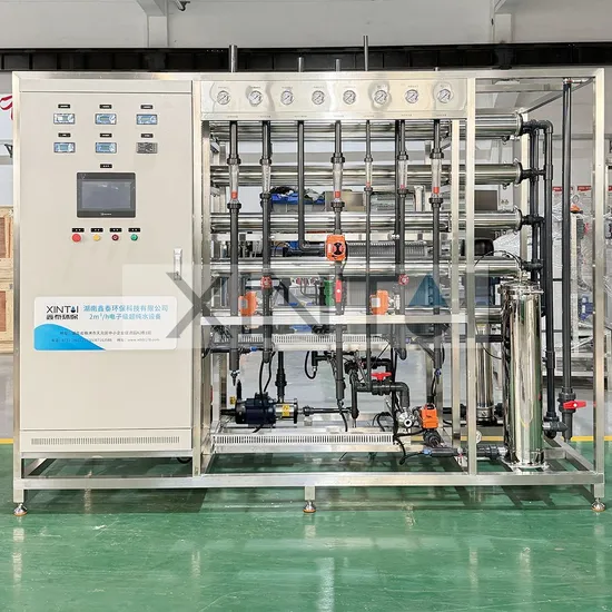 2m3/H Ultrapure Water Machines Dual Reverse Osmosis Filtration System with Electrodeionization EDI Water Treatment Techs 